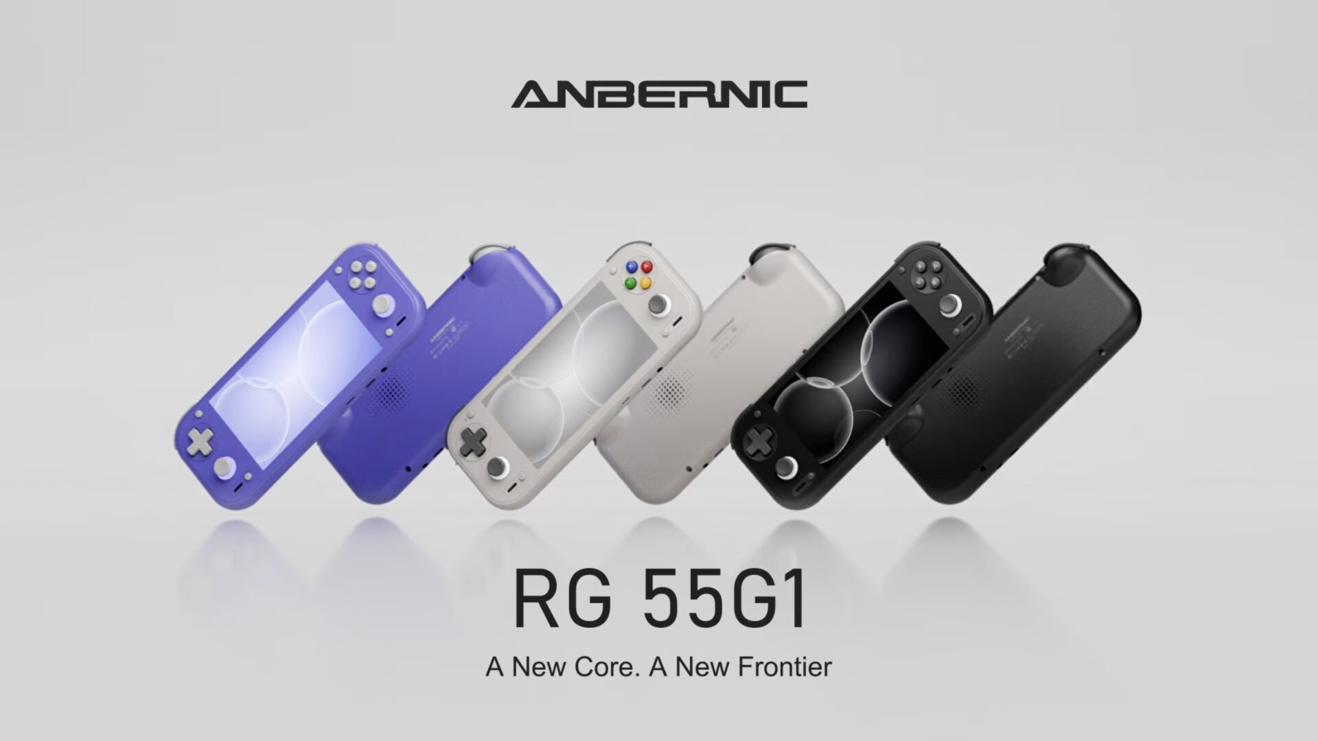 Anbernic RG 55G1 カラーバリエーション（インディゴ/レトログレー/ブラック）