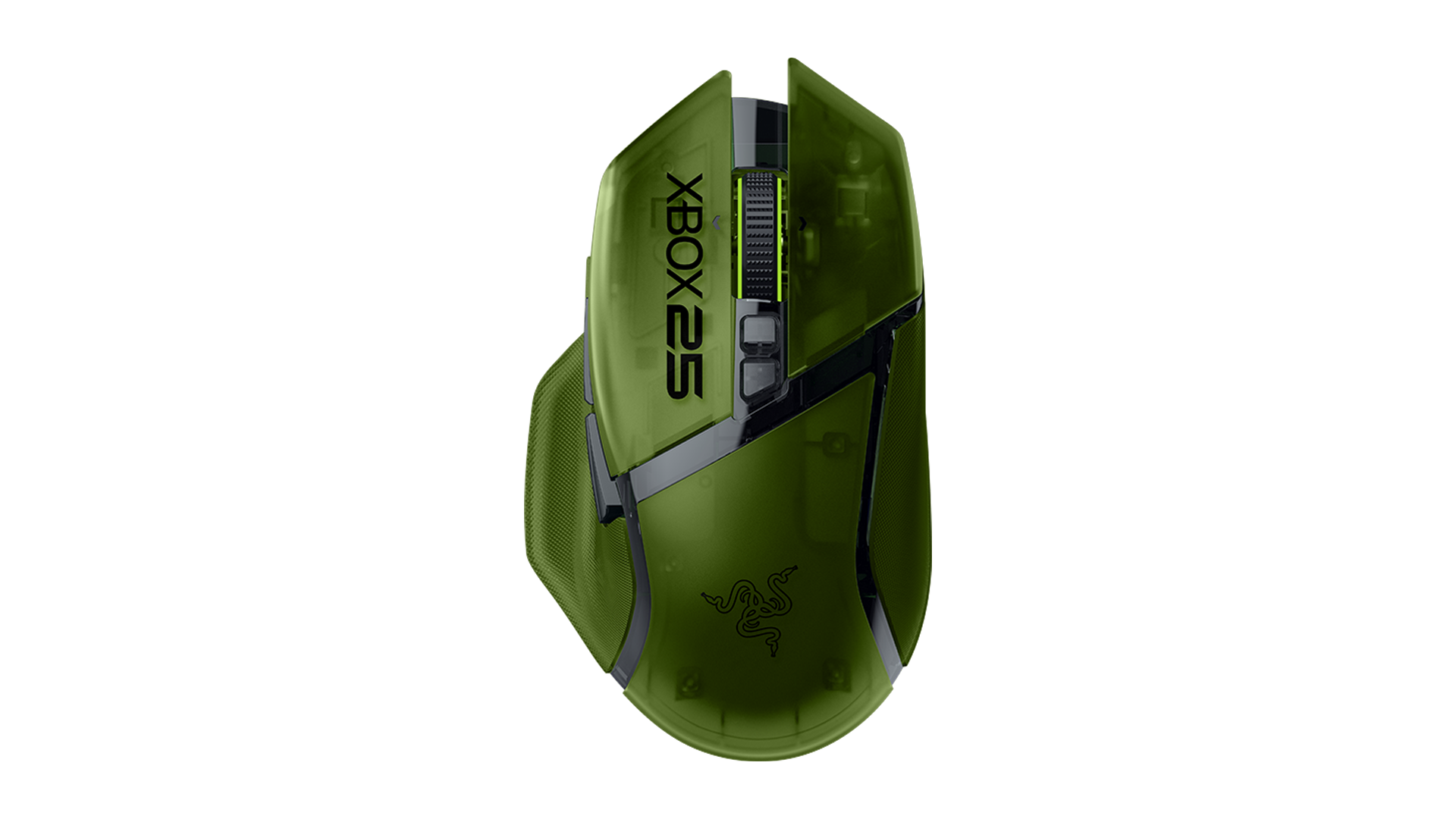 Razer Basilisk V3 Pro 35K XBOX 25 Anniversary Editionの半透明グリーンのゲーミングマウス