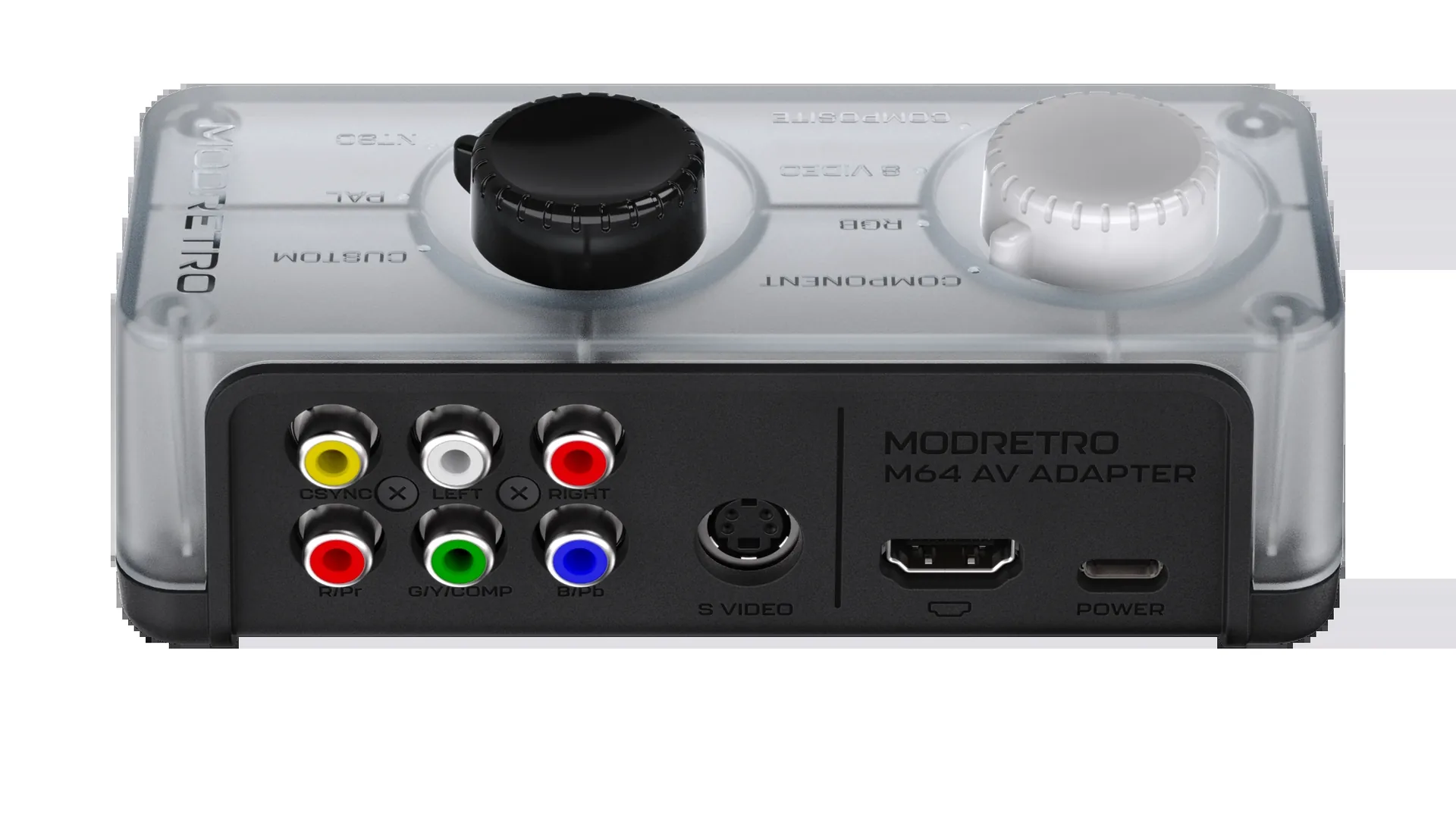 ModRetro M64 AV Adapter の背面端子