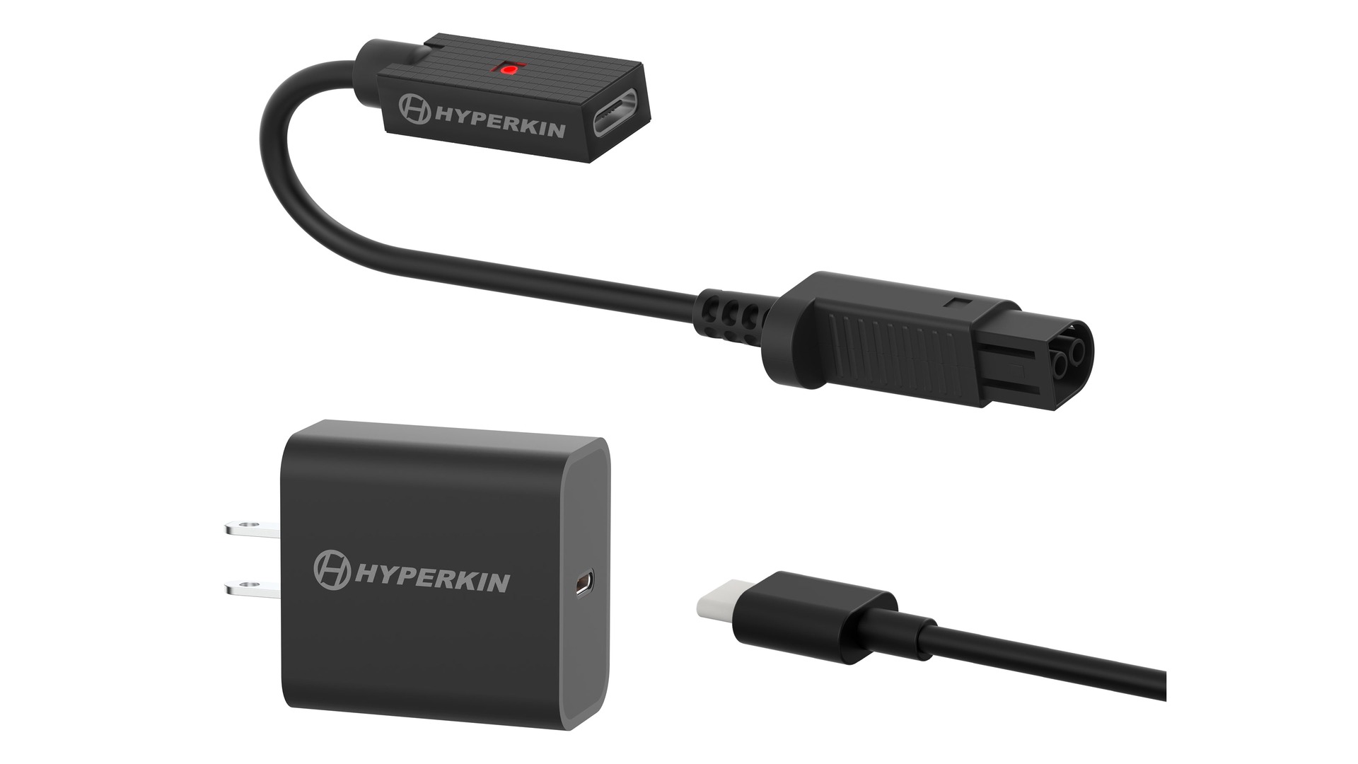 ゲームキューブ用ShockLineの変換ケーブルとUSB-C充電器